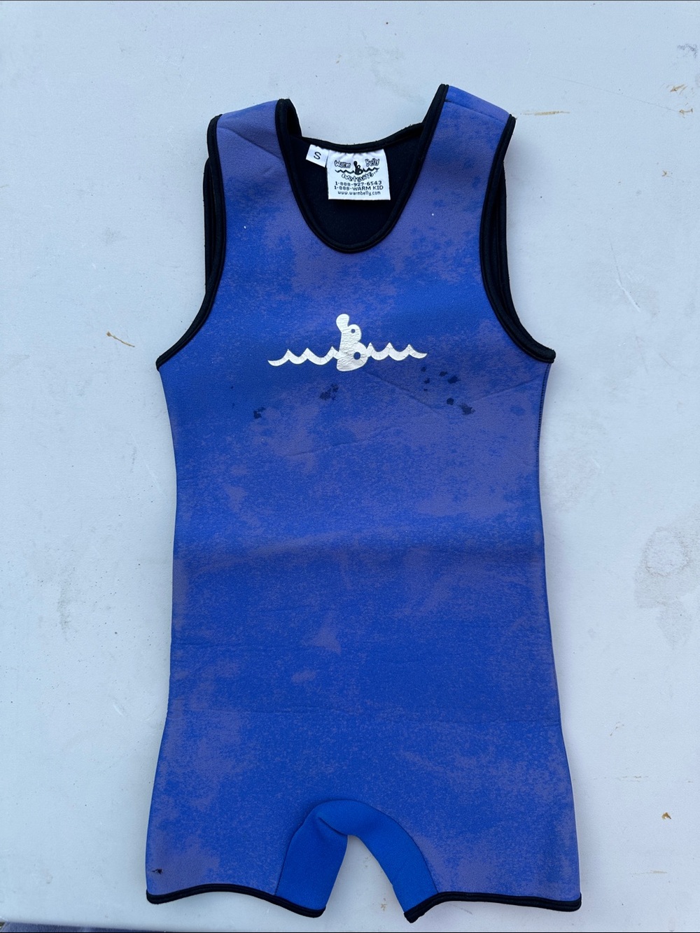 Kids Blue Swim Vest Suit with Wave Logo - Brand: (unspecified)